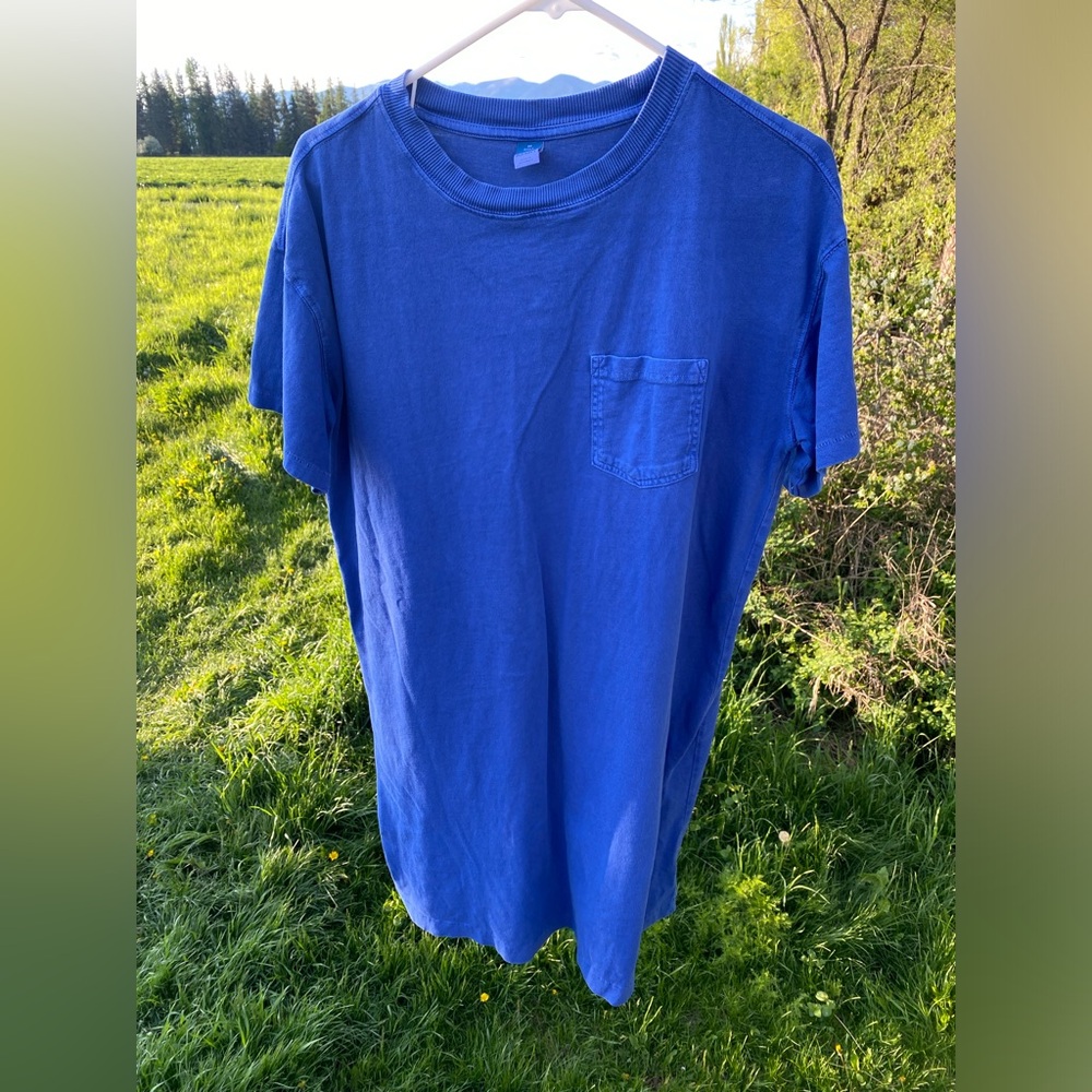 Old Navy Medium Tall MT Blue Short Sleeve Mini T-Shirt Dress